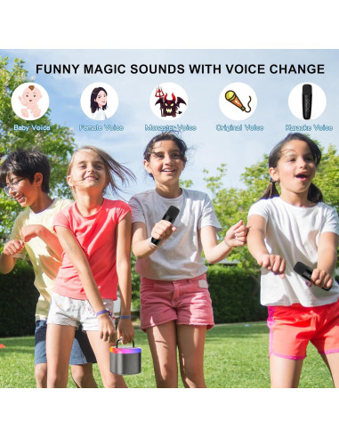 Mini Máquina de Karaoke HWWR D17G Bluetooth para Niños