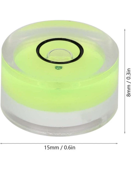 Mini Nivel de Burbuja 5 Piezas AYNEFY 15mm ABS Transparente