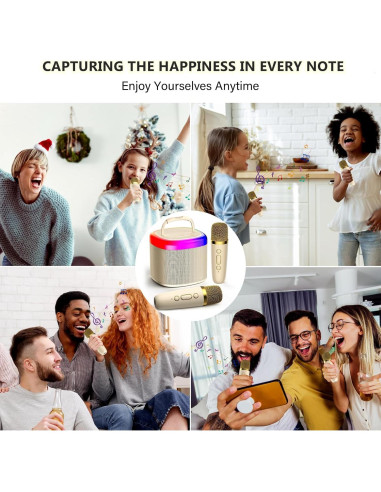 Mini Máquina de Karaoke HWWR D17G Bluetooth para Niños