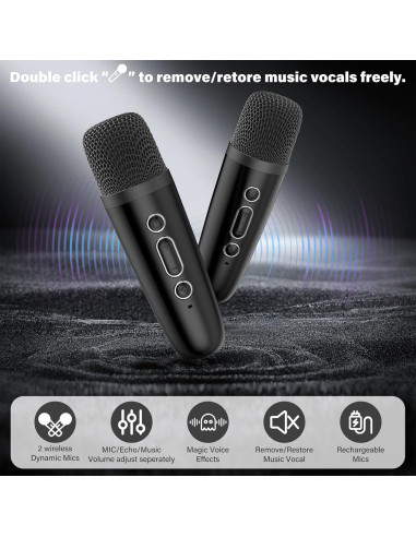 Mini Máquina de Karaoke HWWR D17G Bluetooth para Niños