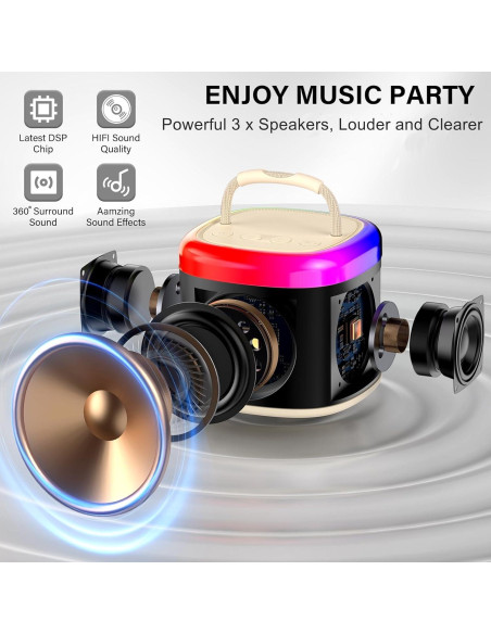 Mini Máquina de Karaoke HWWR D17 Bluetooth para Niños 3-12 Años