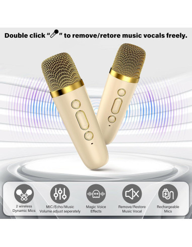 Máquina de Karaoke HWWR D17 para Niños con Bluetooth y Luces