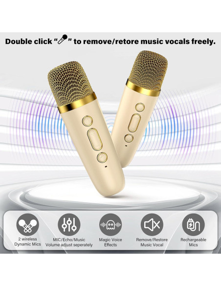 Máquina de Karaoke HWWR D17 para Niños con Bluetooth y Luces