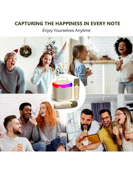 Mini Máquina de Karaoke HWWR D17 Bluetooth para Niños 3-12 Años