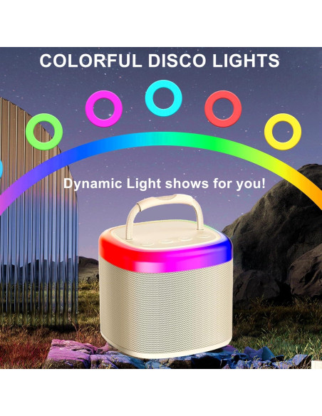 Máquina de Karaoke HWWR D17 para Niños con Bluetooth y Luces