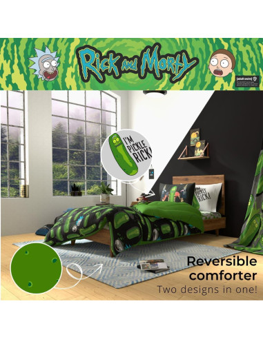 Juego de Cama 7 Piezas Franco Rick & Morty Reina