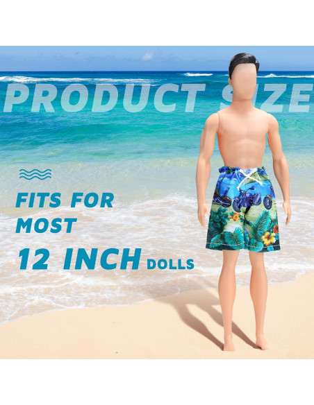 Bencailor 6 Pcs Ropa de Muñeca Pantalones Cortos Playa