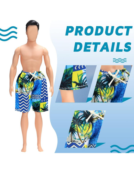 Bencailor 6 Pcs Ropa de Muñeca Pantalones Cortos Playa