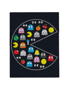 Manta de Peluche Pac-Man Franco 116x152 cm Suave y Retro