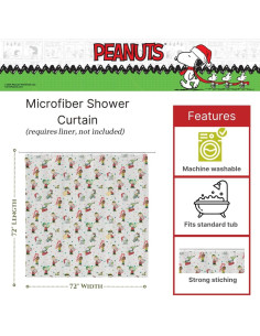 Cortina de Ducha Peanuts Franco 182x182 cm Navidad 2