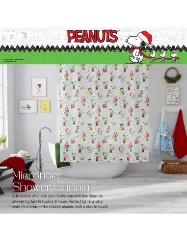 Cortina de Ducha Peanuts Franco 182x182 cm Navidad