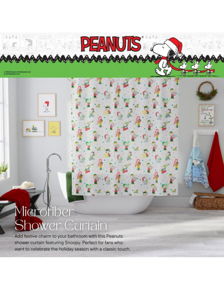 Cortina de Ducha Peanuts Franco 182x182 cm Navidad