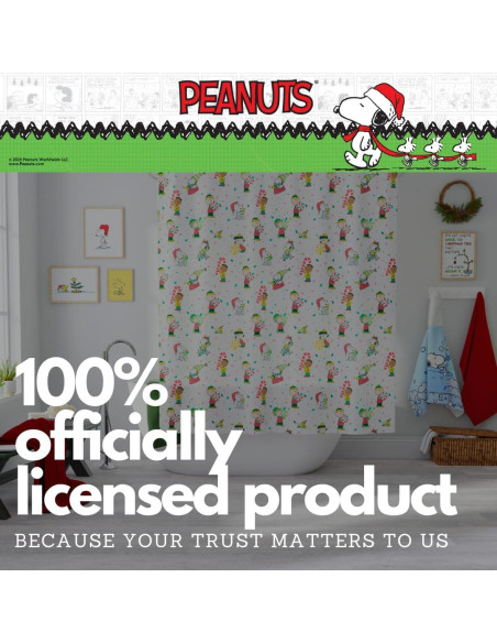 Cortina de Ducha Peanuts Franco 182x182 cm Navidad