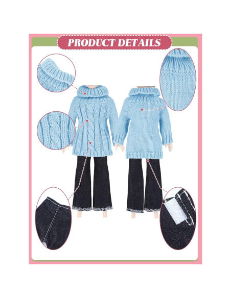 Conjunto Ropa para Muñecas Bencailor 8 Piezas Algodón