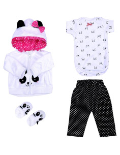 Ropa para muñecas Reborn scnbom 17-22 pulgadas 4 piezas Panda 2