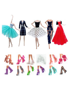 Ropa de Muñeca Apatsuki 5 Conjuntos + 12 Zapatos Aleatorios