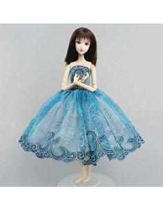 Vestido de Ballet para Muñeca 11.5" HWKJ Tutu Azul 2