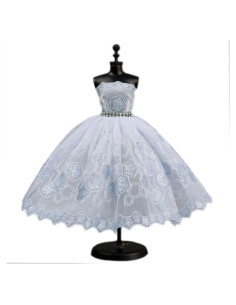 Vestido de Ballet para Muñeca HWKJ Tutu 3 Capas Azul Claro
