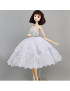 Vestido de Ballet para Muñeca HWKJ Tutu 3 Capas Azul Claro 2