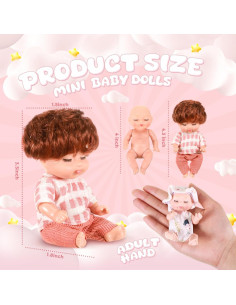 Hanaive 10 Pcs Muñecas Bebé Realistas 11 cm con Ropa 2