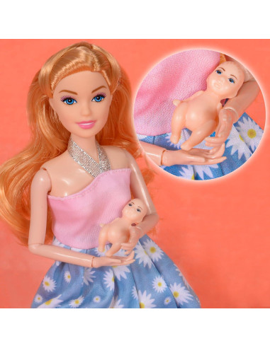 Paquete de 3 muñecas embarazadas Dollbie 29 cm intercambiables