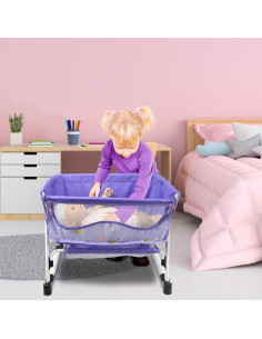 Cama de Muñeca ANIVIA DP601 2 en 1 Cuna y Columpio 2