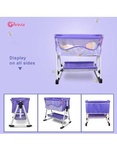 Cama de Muñeca ANIVIA DP601 2 en 1 Cuna y Columpio