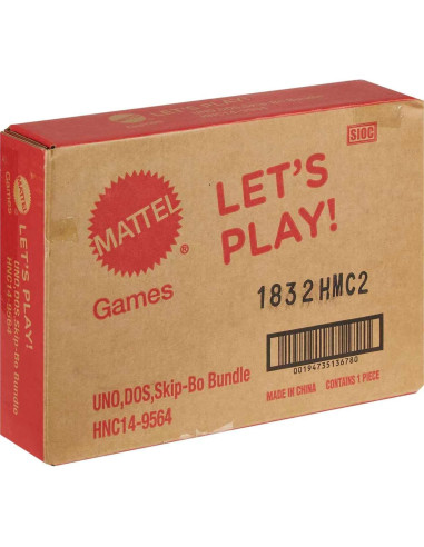 Juego de Cartas Mattel UNO, DOS y Skip-Bo en Estuche