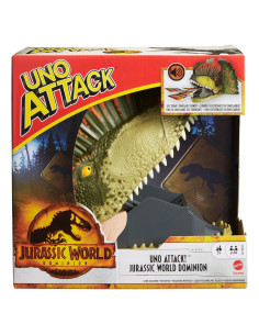 Juego de Cartas UNO Attack Mattel Mundo Jurásico con Lanzador