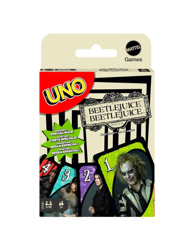 Juego de cartas UNO Beetlejuice Mattel 2-10 jugadores 7+ años
