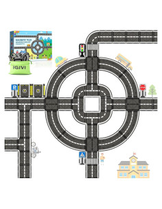 Juego de carreteras magnéticas IGIVI 28 piezas para niños