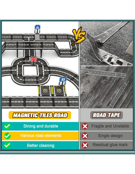 Juego de carreteras magnéticas IGIVI 28 piezas para niños
