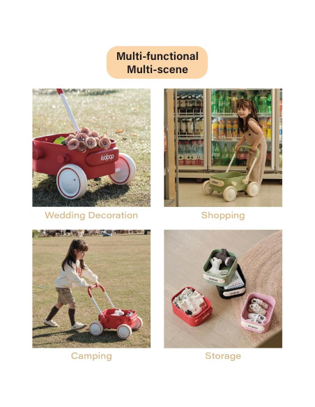 Carrito de Empuje PULA para Bebés 6-12 Meses Rojo