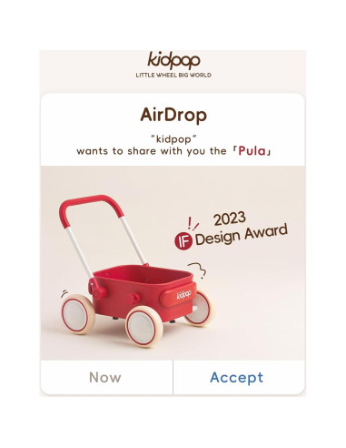 Carrito de Empuje PULA para Bebés 6-12 Meses Rojo