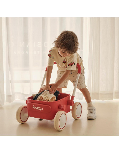 Carrito de Empuje PULA para Bebés 6-12 Meses Rojo