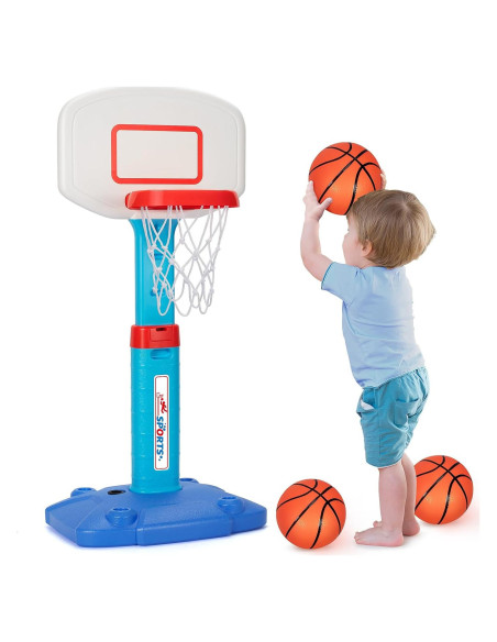 Aro de Baloncesto Mini LACCHOUFEE Ajustable para Niños - Azul