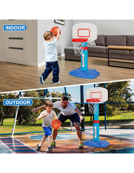 Aro de Baloncesto Mini LACCHOUFEE Ajustable para Niños - Azul