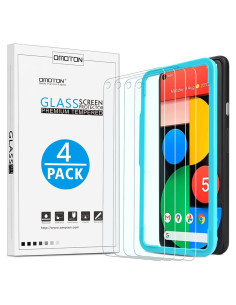 Protector de Pantalla OMOTON para Google Pixel 5 - Vidrio Templado 4-Pack