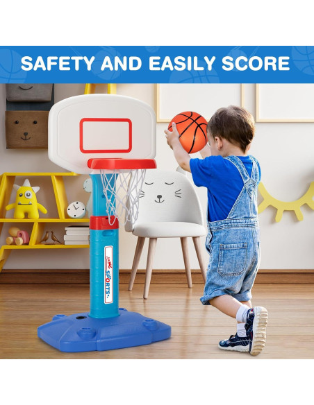 Aro de Baloncesto Mini LACCHOUFEE Ajustable para Niños - Azul