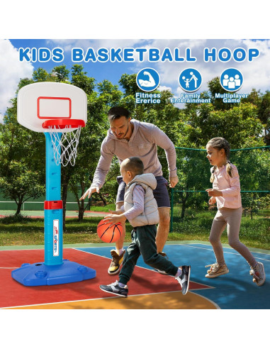 Aro de Baloncesto Mini LACCHOUFEE Ajustable para Niños - Azul