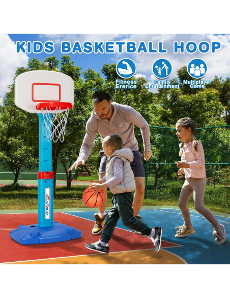 Aro de Baloncesto Mini LACCHOUFEE Ajustable para Niños - Azul