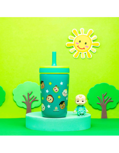 Vaso Aislado CoComelon 12oz - Zak Designs con Pajilla