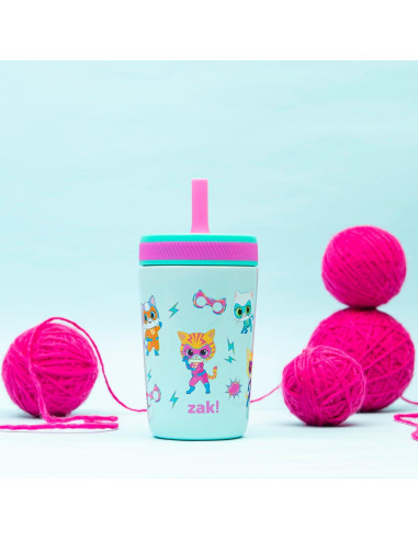 Vaso SuperKitties Zak Designs 12 oz Aislado y a Prueba de Fugas