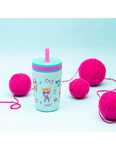 Vaso SuperKitties Zak Designs 12 oz Aislado y a Prueba de Fugas