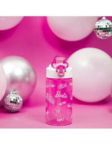 Botella de Agua Barbie Zak Sage 473ml con Popote y Asa