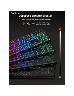 Combo Teclado y Ratón Inalámbricos SABLUTE Retroiluminados 2