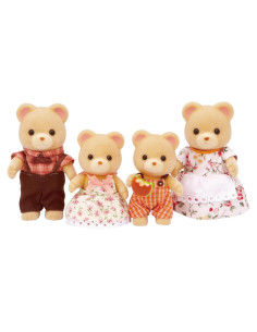 Familia Cuddle Bear Calico Critters - Muñecas 4 Piezas
