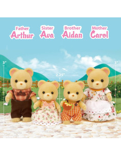 Familia Cuddle Bear Calico Critters - Muñecas 4 Piezas 2