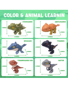 6 Figuras de Acción Dinosaurios Ledorr para Niños 3-8 Años 2