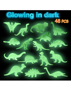 48 Piezas Figuras de Dinosaurios Brillantes AugToy 2